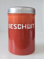 Oude Emaille Beschuitbus Terracotta Keukenemaille, Verzenden