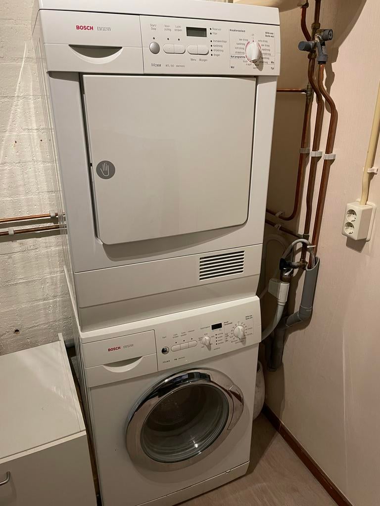 Bosch Wasmachine WF0121ANL/01 en Droger WTL150NL/02 Set, 6 tot 8 kg, Ophalen, Gebruikt, 85 tot 90 cm