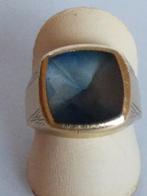 Zegel-RING 8 kt geelgoud, maat 19 3/4 met geslepen Ioliet, Sieraden, Tassen en Uiterlijk, Antieke sieraden, Ophalen of Verzenden