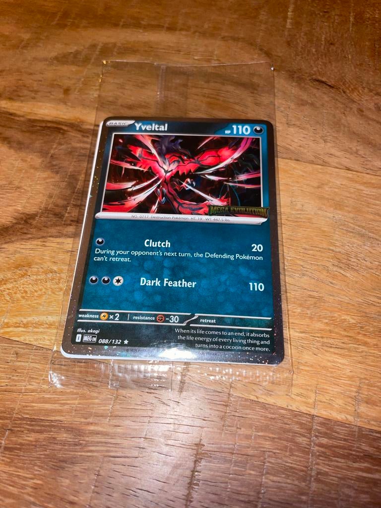 Pokémon Kaart Yveltal 088/132 MEGA EVOLUTION Promo, Ophalen of Verzenden, Zo goed als nieuw, Losse kaart