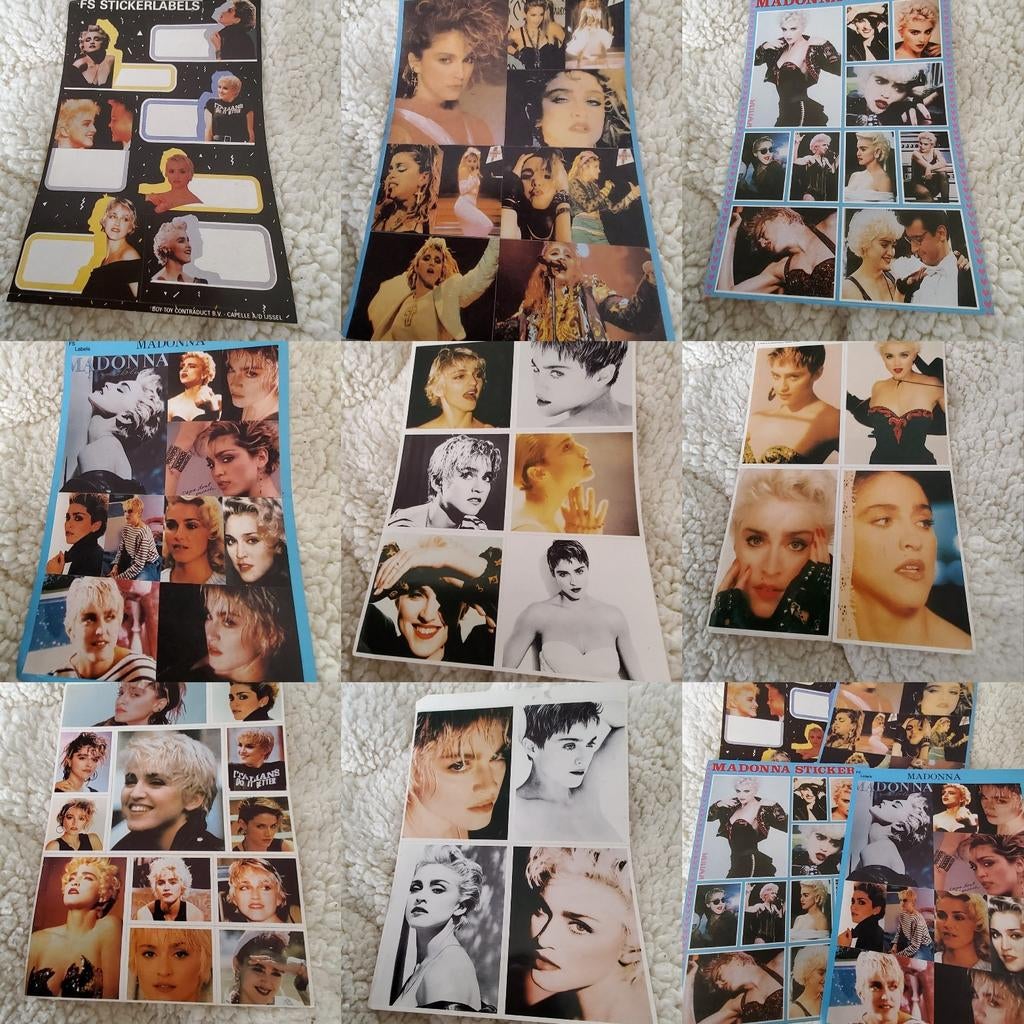 Madonna Vintage Officiële Stickerlabels Jaren '80 Collectie, Verzamelen, Verzenden, Zo goed als nieuw, Film, Tv of Omroep
