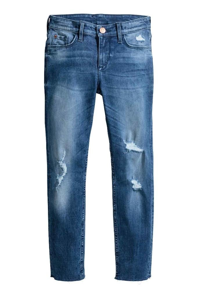 H&M skinny fit stretch Worn jeans spijkerbroek blauw 164, Broek, Meisje, H&M, Nieuw