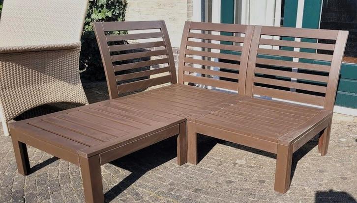 Ikea Applaro tuinbank, Tuin en Terras, Tuinsets en Loungesets, Gebruikt, Tuinset, Hout, 3 zitplaatsen, Bank, Ophalen