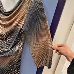 Suzy Q jurk waterval halsje in bruin tinten geprint L 42612, Bruin, ., Ophalen of Verzenden, Zo goed als nieuw