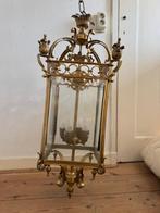 Antiek bronzen of messing hanglamp/hal lantaarn, Antiek en Kunst, Ophalen of Verzenden