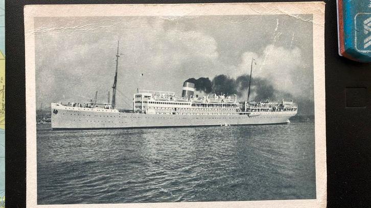 ex INSULINDE Rotterdamsche Lloyd als BANFORA, Verzamelen, Scheepvaart, Kaart, Foto of Prent, Ophalen of Verzenden