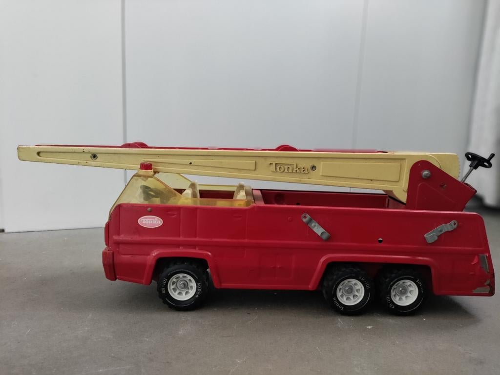 Vintage Tonka Speelgoed: Brandweerwagen en Kraan, Ophalen, Gebruikt