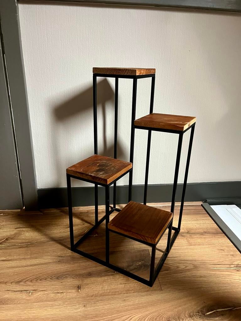 Plantenstandaard hout en metaal, Huis en Inrichting, Woonaccessoires | Overige, Ophalen of Verzenden, Gebruikt