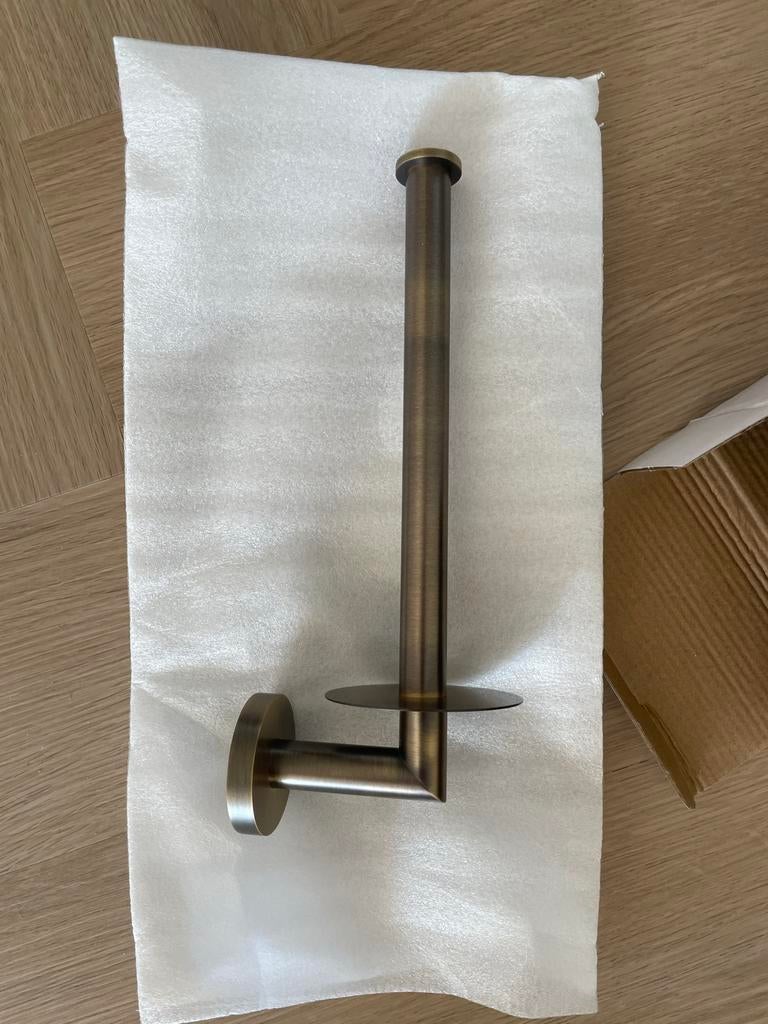 Antique verouderd messing WC rol reserve rolhouder saniclear, Doe-het-zelf en Verbouw, Sanitair, Ophalen of Verzenden, Nieuw, Koper