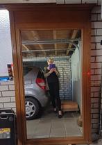 Grote spiegel met houten lijst - 200x108 cm, Huis en Inrichting, Woonaccessoires | Spiegels, Ophalen, Gebruikt, 200 cm of meer