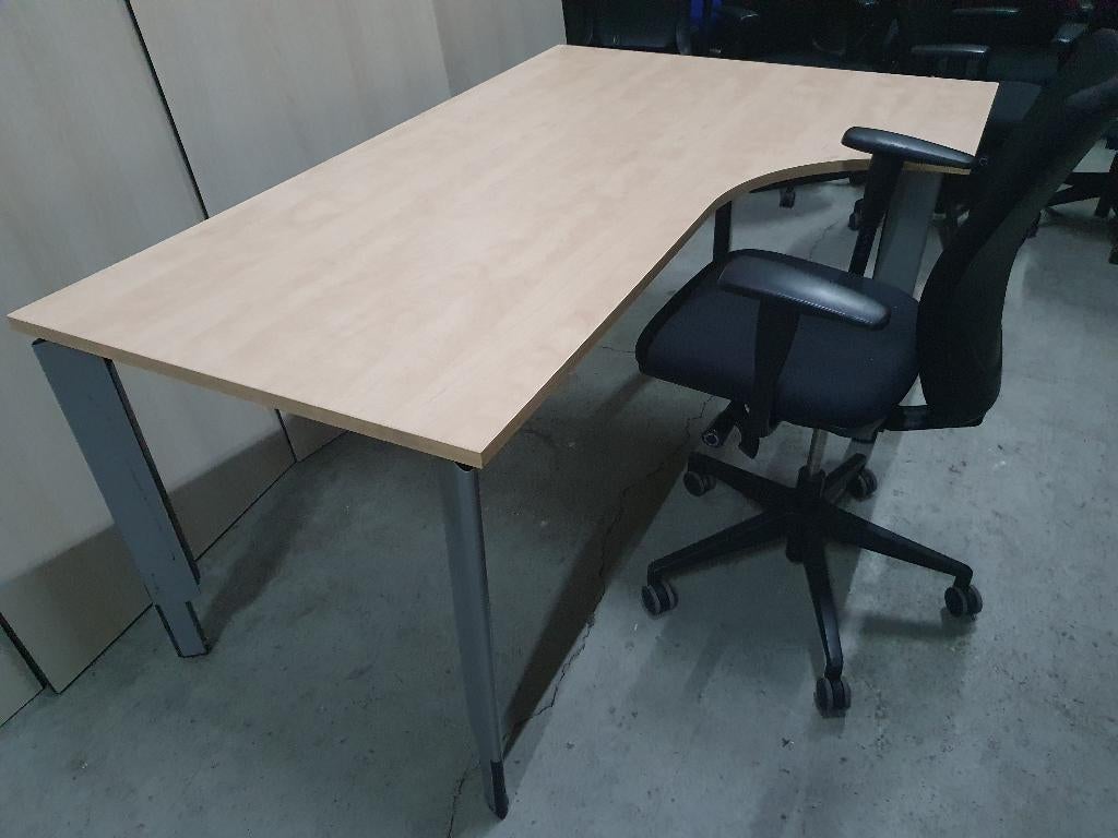 Aspa / Samas hoekbureau met nieuw blad naar keuze ( 25x ), Huis en Inrichting, Bureaus, Postbus, In hoogte verstelbaar, Ophalen of Verzenden