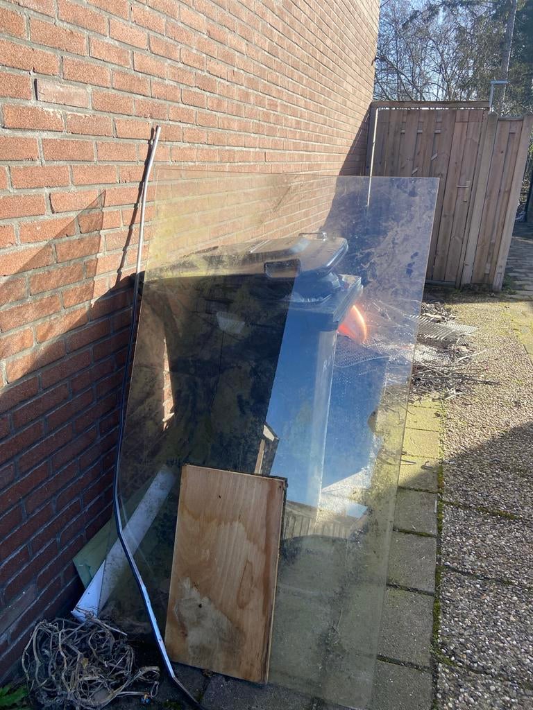 Gratis glazen tafelblad - Afhalen, Huis en Inrichting, Tafelonderdelen, Gebruikt, 100 tot 150 cm, Glas, Tafelblad