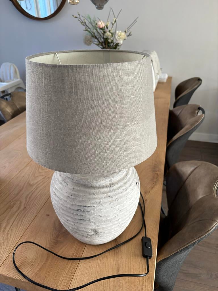 Kruiklamp met stoffen kap - Landelijke stijl, Gebruikt, Ophalen of Verzenden, Landelijk, Minder dan 50 cm