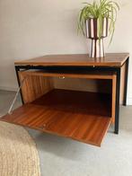 Midcentury Vintage Teak Kastje met klep, Ophalen, Gebruikt, Mid century vintage retro jaren  60 Deens, 1 of 2 laden