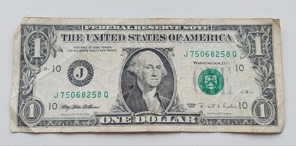 One Dollar biljet USA 1995, Postzegels en Munten, Bankbiljetten | Amerika, Ophalen of Verzenden