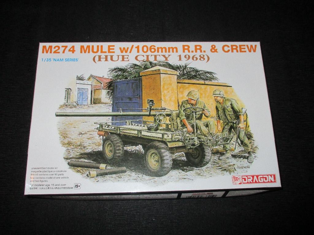 H-243,DRAGON 1-35,NO,3315,M274 Mule w/106mm R.R. & Crew, Ophalen of Verzenden, Nieuw, 1:35 tot 1:50