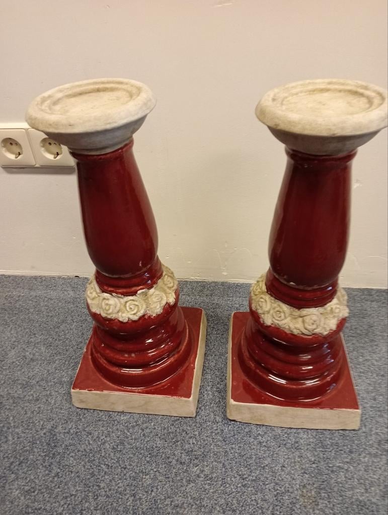 Set van 2 decoratieve pilaren - rood, Ophalen of Verzenden, EU, EU, EU