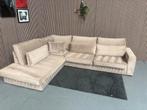 GRATIS LEVERING Hoebank Beige Velvet 310x255 GEREINIGD, Hoekbank, 300 cm of meer, Ophalen of Verzenden, Zo goed als nieuw