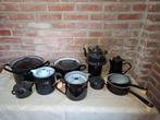 Partij zwart emaille - voor verzamelaar of brocante verkoper, Ophalen of Verzenden