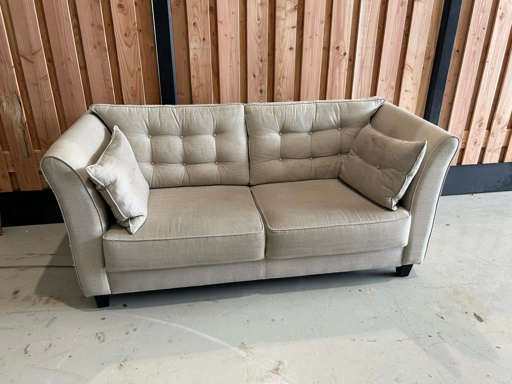 Crème 2-zitsbank van Woonhuis Elspeet, gereinigd, Huis en Inrichting, Banken | Bankstellen, ., 150 tot 200 cm, Tweepersoons, 75 tot 100 cm