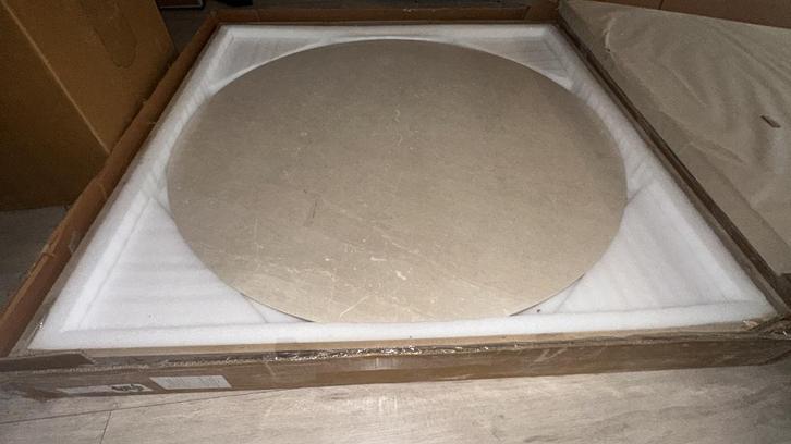 Nieuwe ronde marmeren eettafel – nog in verpakking, Huis en Inrichting, Tafels | Eettafels, Nieuw, 100 tot 150 cm, 100 tot 150 cm