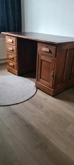 Mooi oud Bureau met leer ingelegd, Huis en Inrichting, Bureaus, Ophalen, Gebruikt