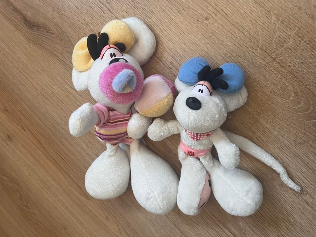 Setje knuffel diddlina + bibombl, Verzamelen, Diddl, Ophalen, Gebruikt, Knuffel