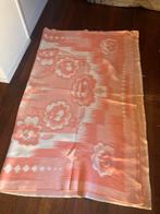 Vintage Roze Wollen Deken met Bloemen, Ophalen of Verzenden