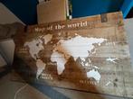 Wanddecoratie Wereldkaart Hout - 38x58x2,5 cm, Ophalen, Gebruikt