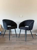 Boucle antraciet stoelen 2x als nieuw, Huis en Inrichting, Stoelen, Ophalen, Zo goed als nieuw, Grijs, Twee