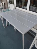 Witte kunststof Ikea tuintafel als nieuw met  2 Ikea krukjes, Tuin en Terras, Ophalen, Zo goed als nieuw, Rechthoekig, Kunststof