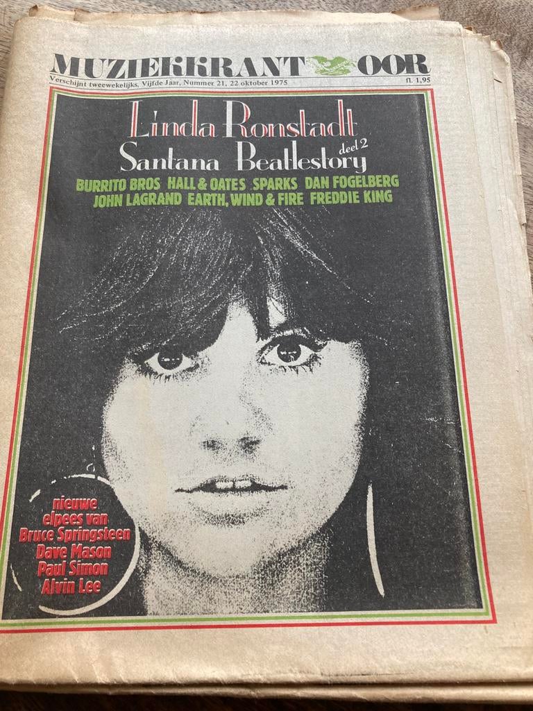 Muziekkrant OOR 1975 DAN FOGELBERG Linda Ronstadt SANTANA, Ophalen of Verzenden, Zo goed als nieuw, Muziek, Film of Tv