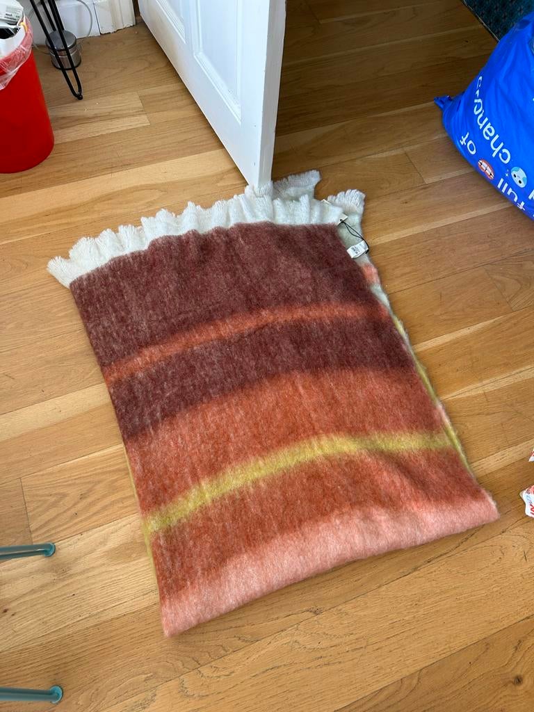 Sissy boy plaid/ deken van wol multicolour met strepen, Ophalen of Verzenden, Zo goed als nieuw