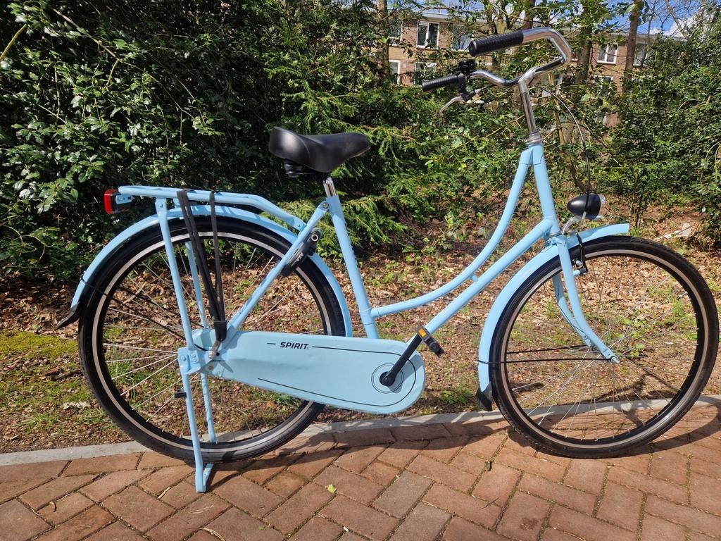 28" inch omafiets/meisjesfiets merk Spirit lichtblauw, Spirit, Ophalen, 26 inch of meer, Handrem