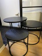 Set van 3 Kick Collection salontafels - Zwart, Huis en Inrichting, Tafels | Bijzettafels, Ophalen, Minder dan 45 cm, Minder dan 55 cm