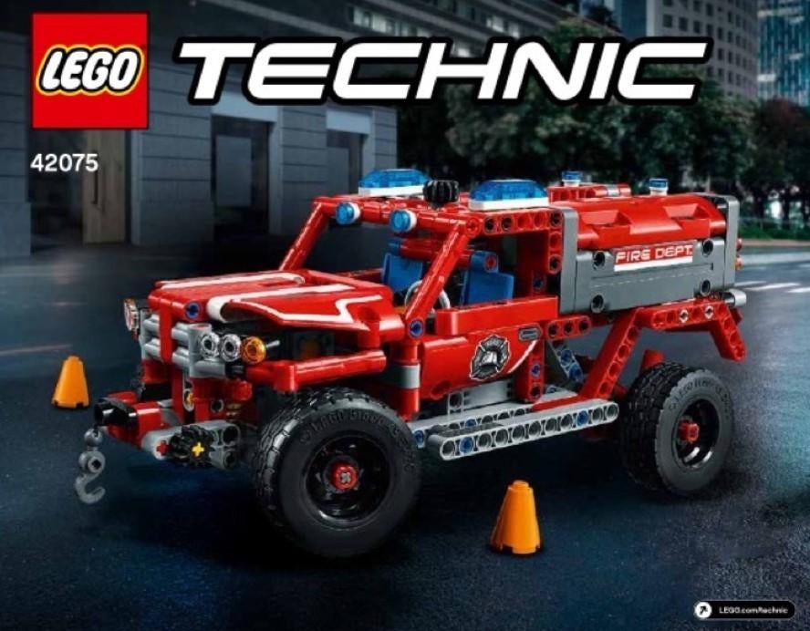 Lego 42075 Eerste hulp brandweer auto vrachtwagen Technic, Ophalen of Verzenden, Gebruikt, Complete set, Lego