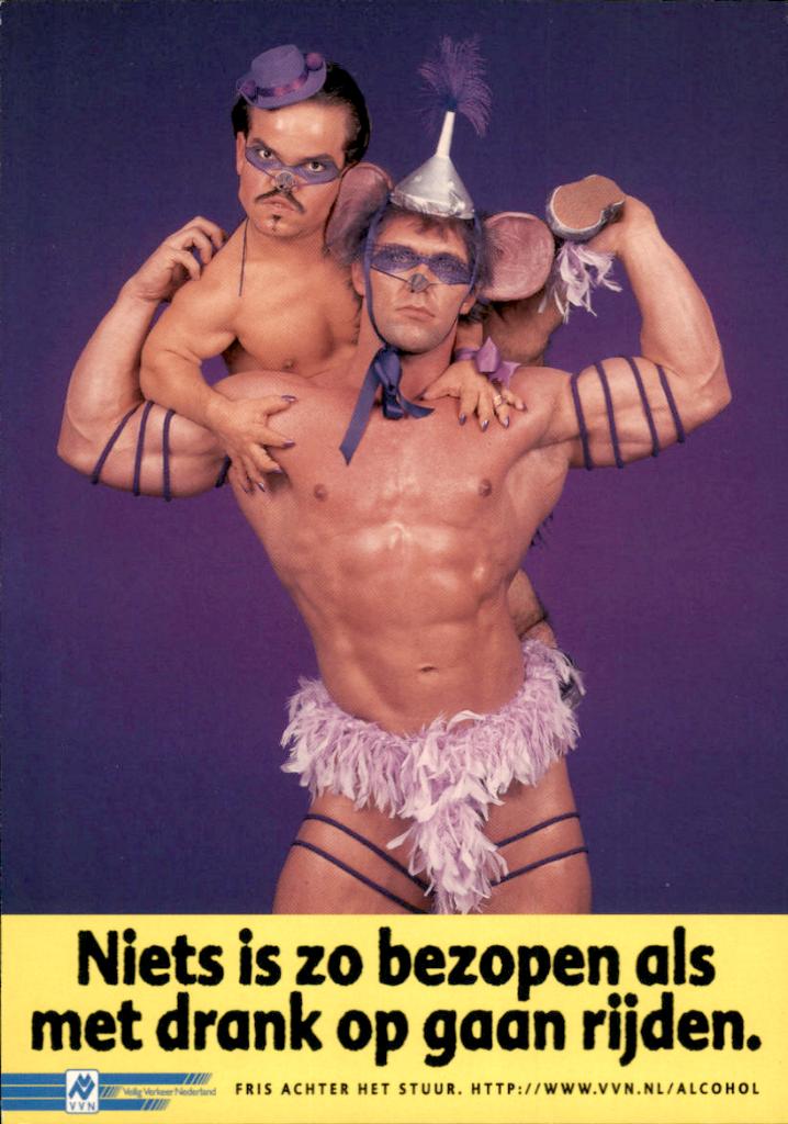 Promotiekaart, VVN, niets zo bezopen als met drank op, Verzenden, 1980 tot heden, Ongelopen, Overige thema's