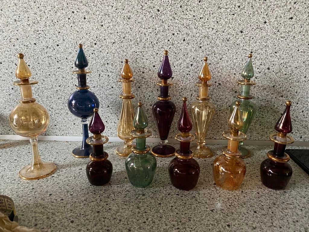 11Vintage Handgeblazen Parfumflesjes €10 per stuk, Ophalen
