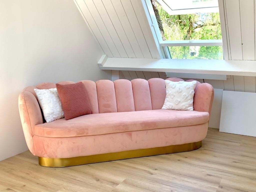 Eichholz sofa Mirage in Savona Dusty pink Velvet, Ophalen, Driepersoons, 75 tot 100 cm, Zo goed als nieuw