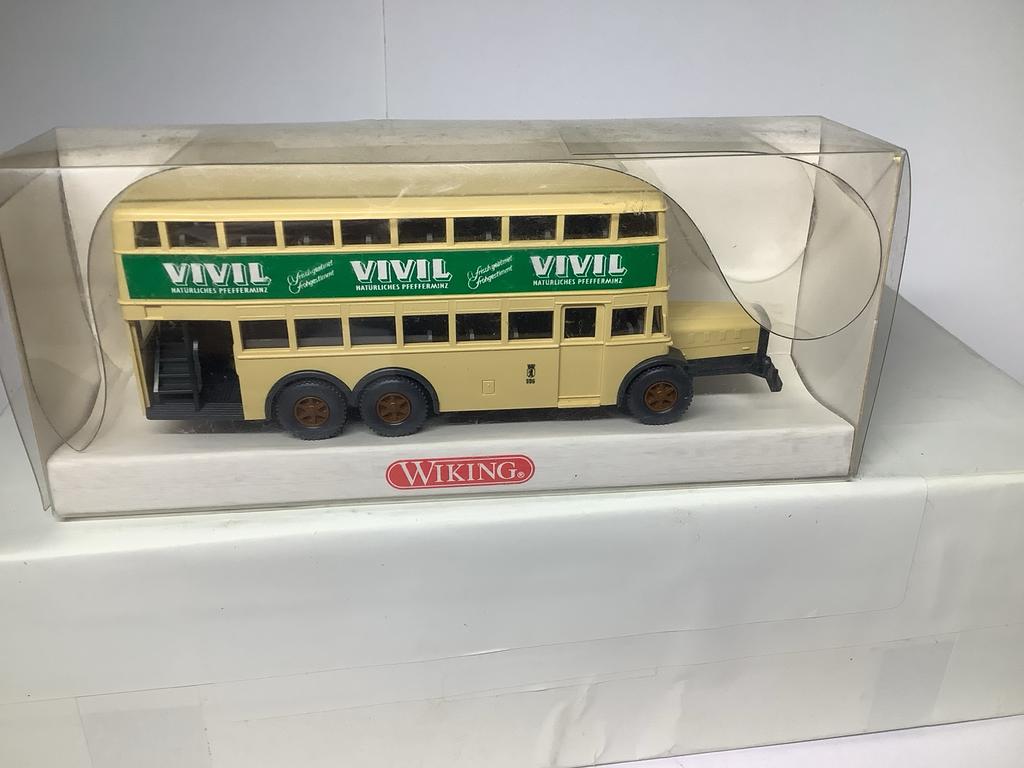 Wiking Berliner Dubbeldekker Bus Vivil 1:87, Hobby en Vrije tijd, Modelauto's | 1:87, Ophalen of Verzenden, Nieuw, Bus of Vrachtwagen