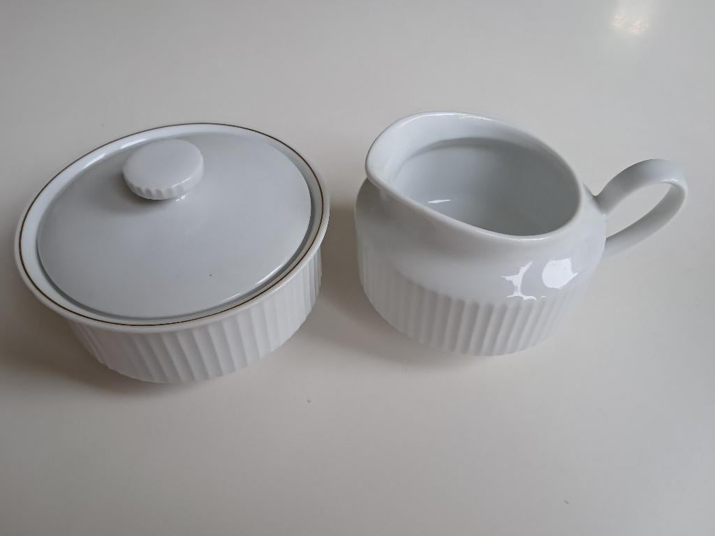 Roomstel wit geribbeld Eschenbach Bavaria Germany, Overige typen, Ophalen of Verzenden, Zo goed als nieuw, Effen