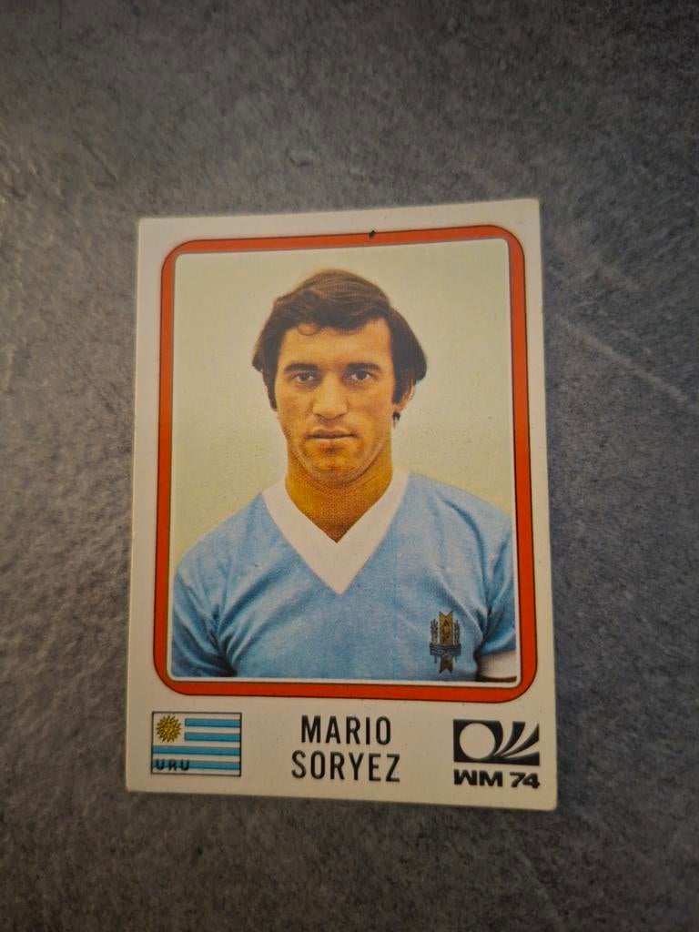 Panini sticker WK 74 München. Speler Mario Soryez Uruguay., Verzenden, Zo goed als nieuw, Sticker