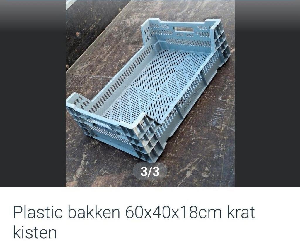 Grijze kunststof kratjes,  bakken , kisten veenman, Ophalen, 40 tot 60 cm, 50 tot 75 cm, Minder dan 35 cm