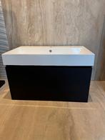 Badmeubel 80 cm mat zwart Sanibell van €1350 nu €500 nieuw, Nieuw, Minder dan 100 cm, Wastafelkast, 25 tot 50 cm