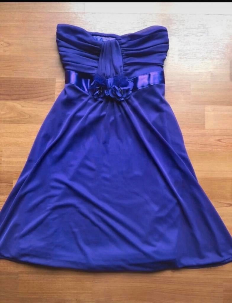 Jane Norman paarse gala jurk strapless maat S, Paars, Ophalen of Verzenden, Zo goed als nieuw, Maat 36 (S)