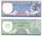 SURINAME  VIJF EN 25 GULDEN   PRACHTIG, Postzegels en Munten, Bankbiljetten | Nederland, Ophalen of Verzenden, 25 gulden