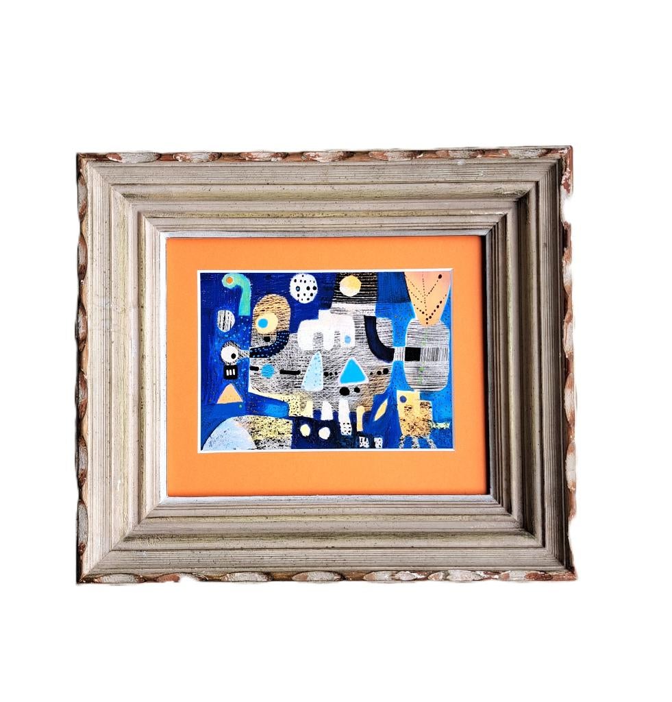 Ingelijste prent Abstractie, Antiek en Kunst, Kunst | Schilderijen | Klassiek, Ophalen of Verzenden