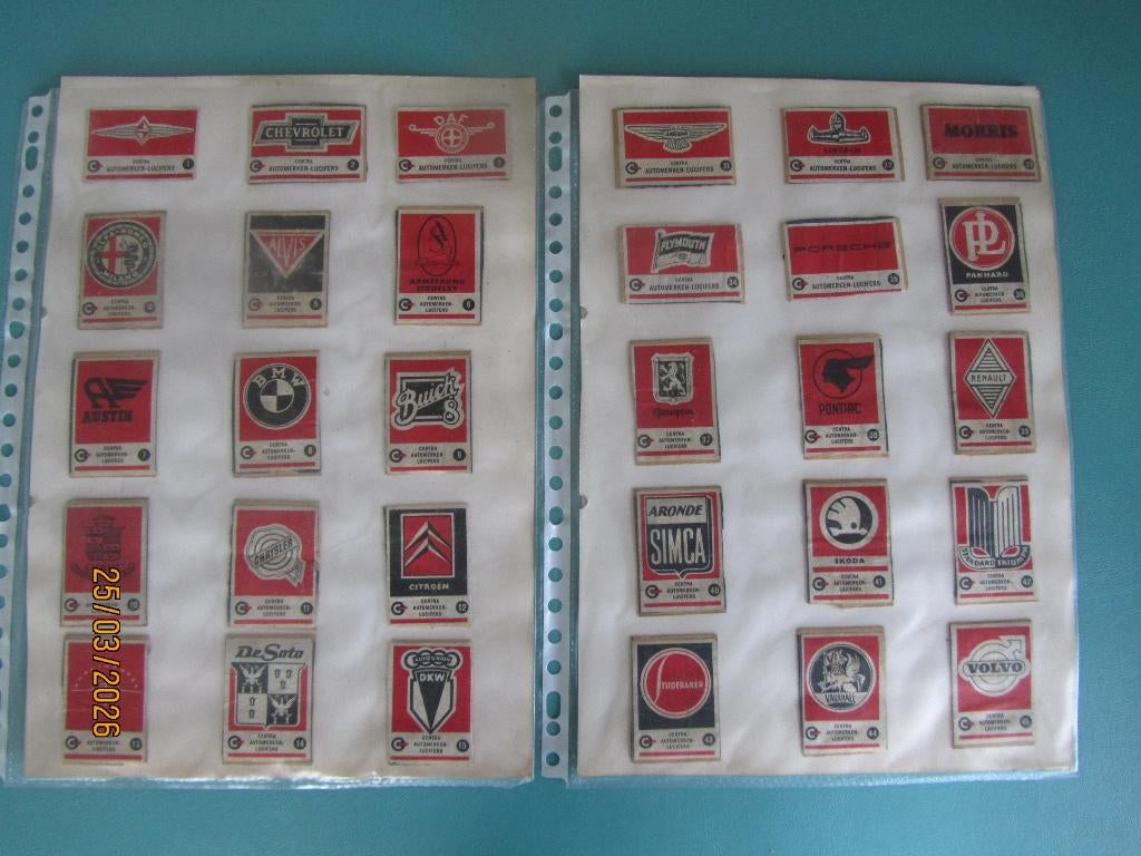 Lucifer Etiketten Automerken Compleet 50 Stuks., Ophalen of Verzenden, Gebruikt, Luciferdoosjes of -merken