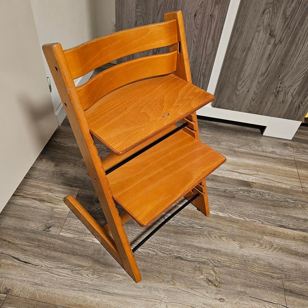 Stokke Tripp Trapp meegroeistoel - Natuurlijk hout, Kinderen en Baby's, Kinderstoelen, Ophalen, Gebruikt, Meegroeistoel, Aanschuifbaar