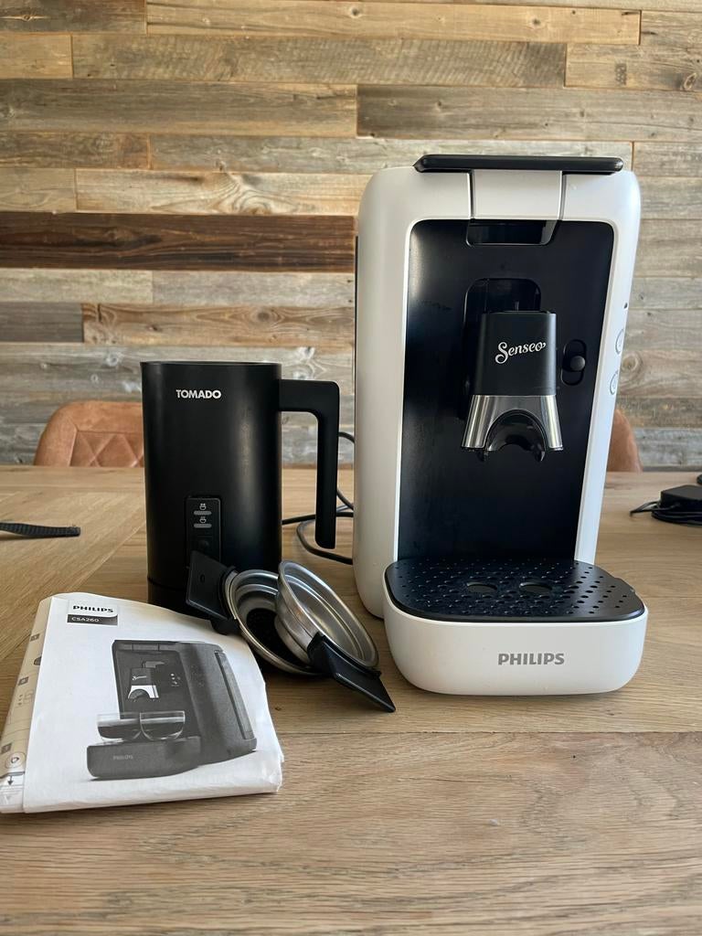 Senseo CSA260 Wit (Cube) Koffiezetapparaat + Melkopschuimer, Gebruikt, Koffiemachine, Ophalen of Verzenden, 2 tot 4 kopjes